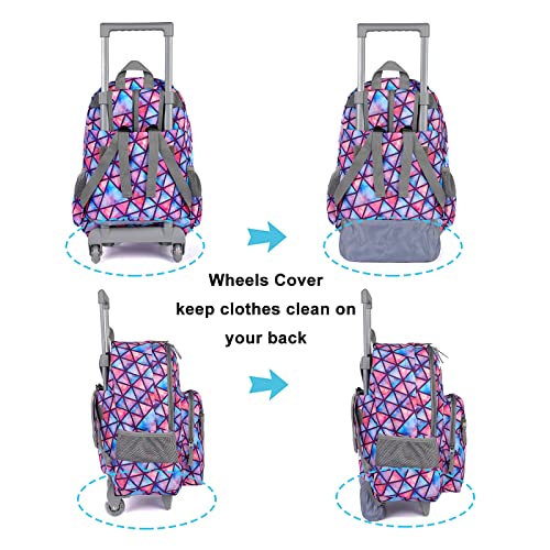Image of Rolling Backpack 18 inch Double Handle Wheeled Boys Girls Travel School Children Luggage Toddler Trip