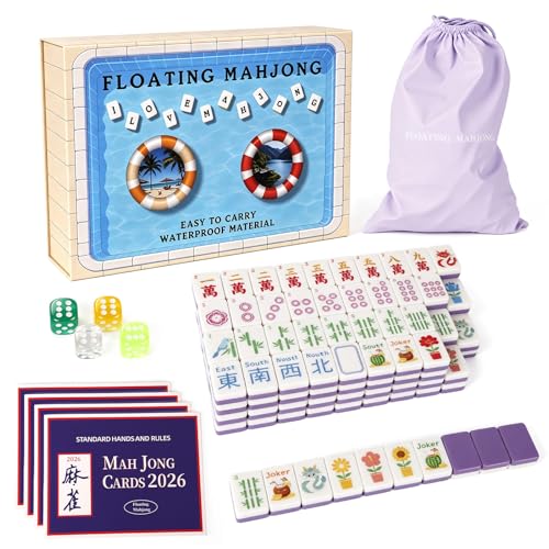 Juego de Mahjong flotante con fichas y dados