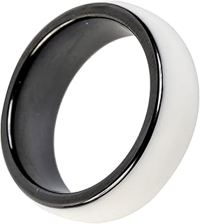 HECERE RFID White Ceramics Smart Finger rewrite Ring T5577 Chip 125KHZ Wear for Men or Women (White-Blank 18mm)