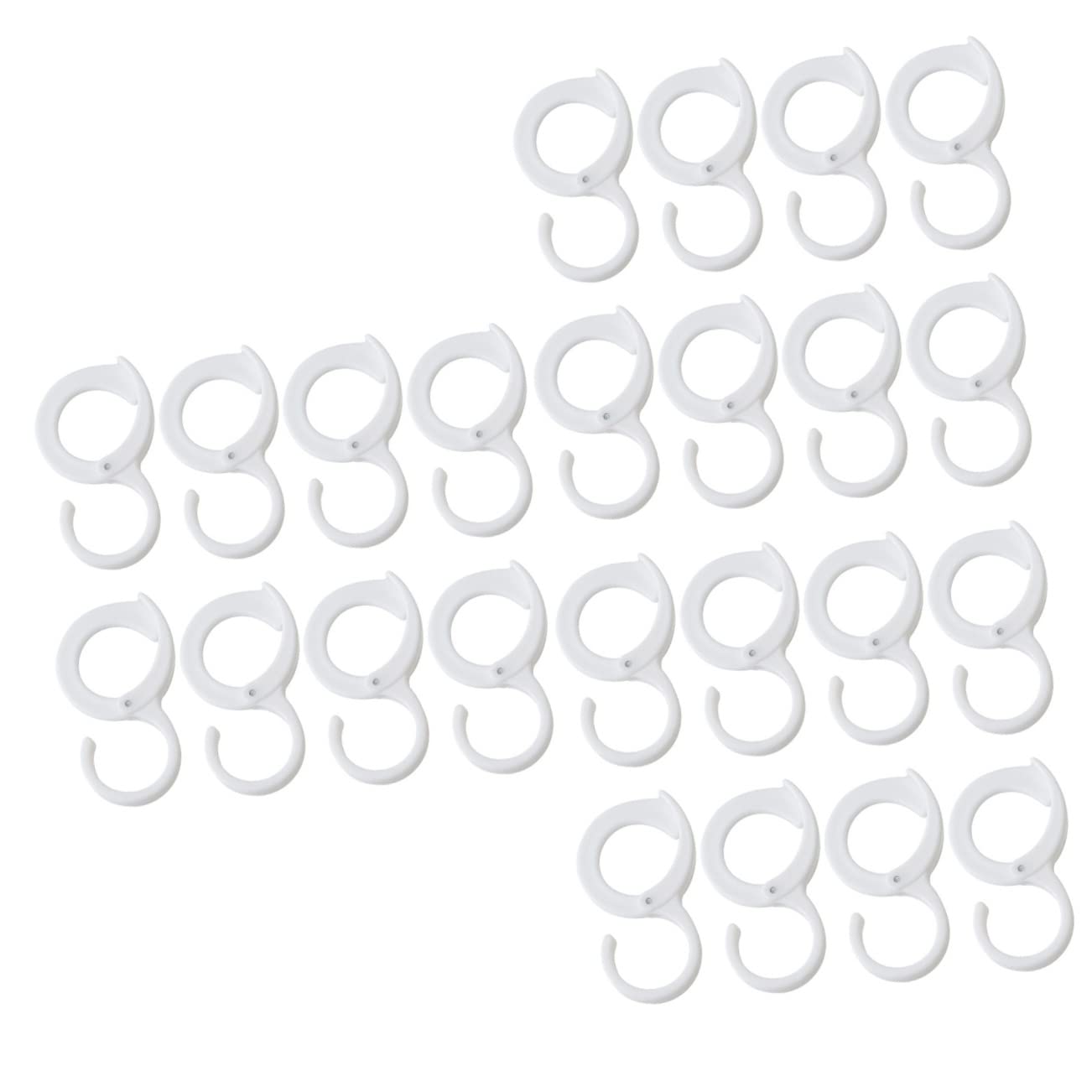 Alipis 24 Pcs Coat Hook Hanger Organizer Stacker Clothes Hangers with Clips Clothes Hanger Connector Hooks Multi Hanger S Hook Utensil Hanger S Shaped Hook Abs Gum White Wardrobe Pan