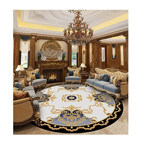 ZJX-F Tapis Rond en Laine D'intérieur La Laine Doux Doux for La Peau Manuel Fleurs Coupées Style Américain Salon Sofa Table D'appoint Chambre Décoration Tapis (Color : E, Size : Diameter 300CM)