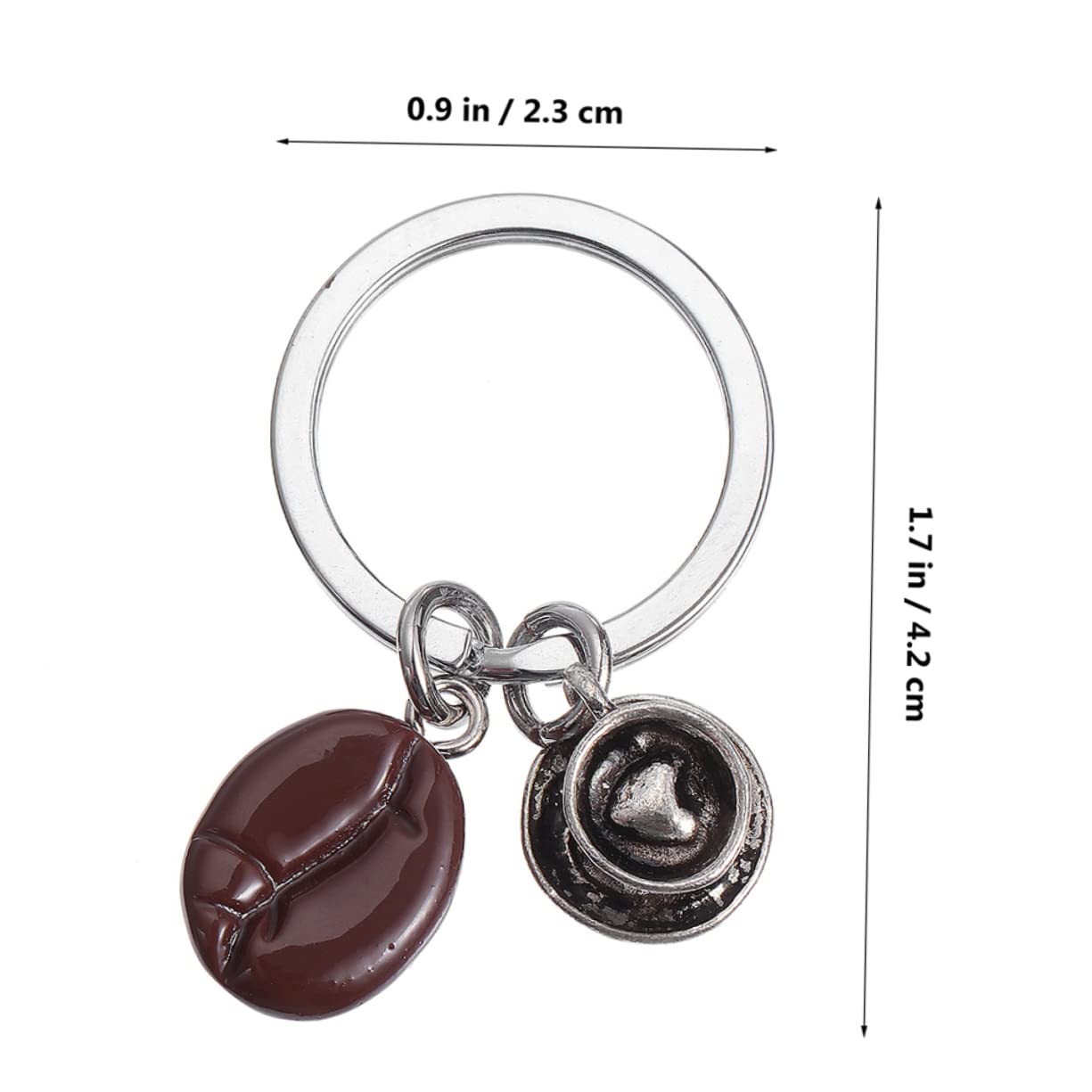 ifundom 4Pcs Cute Heart Coffee Bean Keychains for Backpacks Purses and Bags Creative Pendant Accessories for Boys Coffee Lovers and Decor