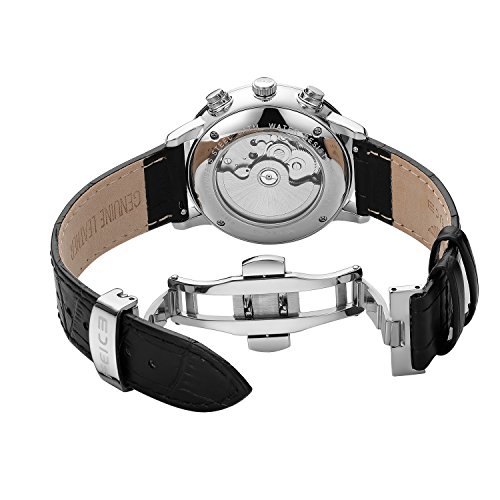 FEICE Men's Automatic Mechanical Watch Bauhaus Design Analog Waterproof Wrist Watches Casual Dress Watches for Men -FM121 (Black) by FEICE - Image 3