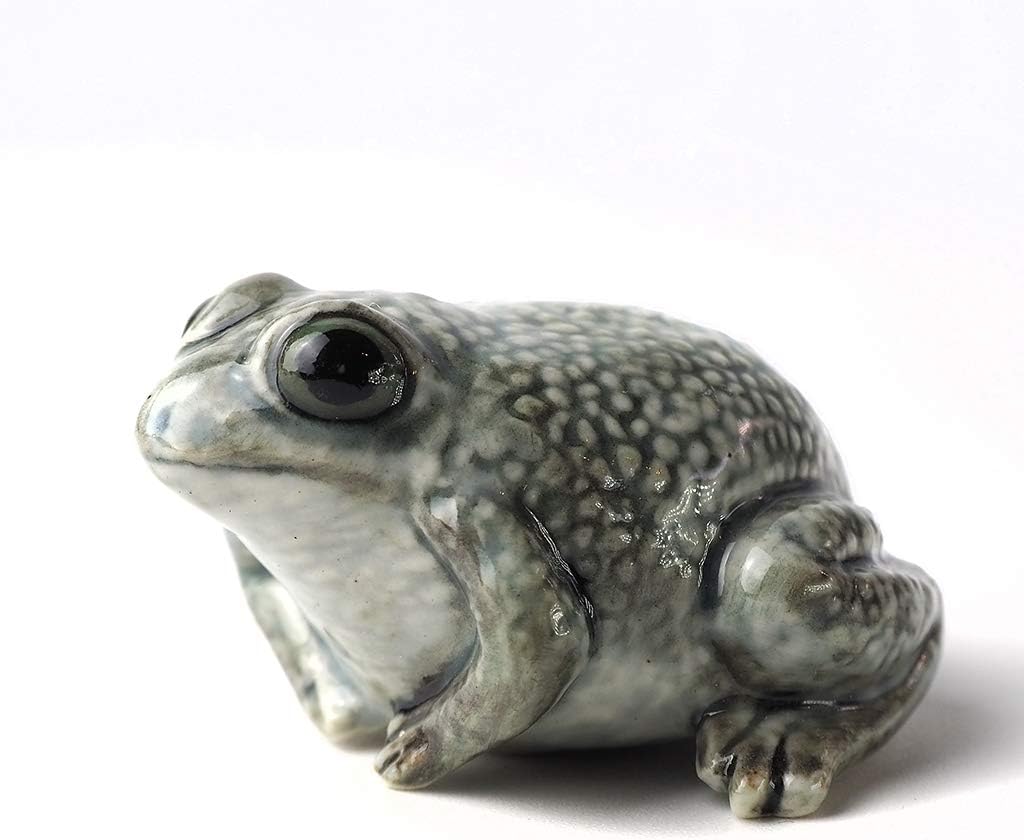ZOOCRAFT Design Ceramic Frog Toad Figurine Gray Terrarium Garden Decor DIY Craft Porcelain Statue Collectible 1.9 x 2.0 x 1.0 inches - Image 4