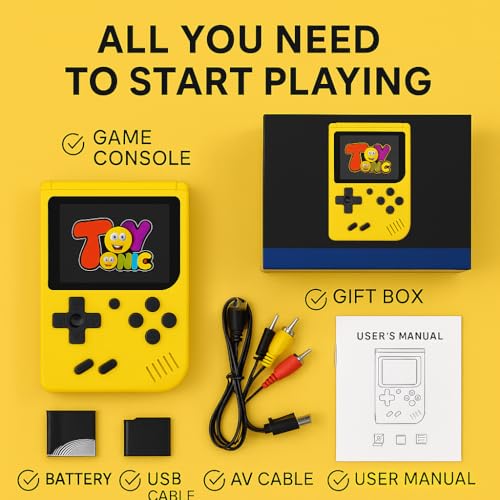 Image of TOYTONIC Rechargeable Handheld Gaming Console for Kids 400 Built-in Classic Video Games Portable Retro Game for Boys 7-14 Years TV Output Support Toys for 8-12 Years Gifts for Boys Multicolour