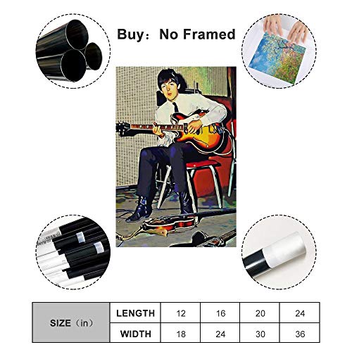 ASDYO Paul McCartney Poster sur toile du groupe de rock The Beatles 20 x 30 cm - Les Beatles, Paul McCartney, John Lennon, RIngo Starr, George Harrison ASDYO Paul McCartney Poster sur toile du groupe de rock The Beatles 20 x 30 cm – Image 3