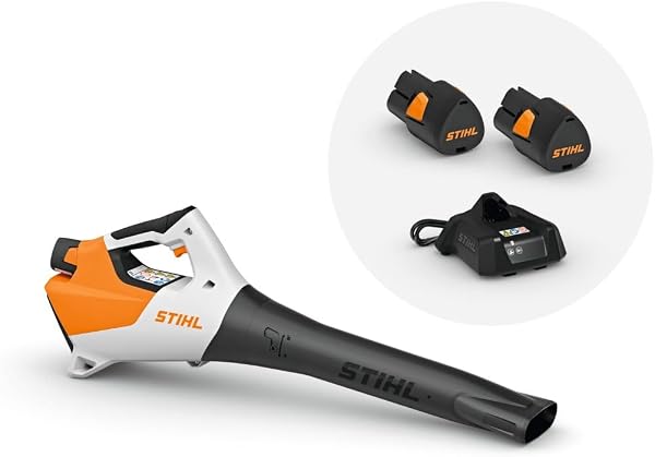 Souffleur de feuilles à batterie Stihl BGA 30, 11 V, 1,5 kg, lot avec 2 piles AS2 et chargeur AL1
