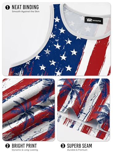 Image of VOGSTART Mens Hawaiian Beach Tank Tops Summer Vacation Muscle Top Graphic Sleeveless Shirts (S-3XL)