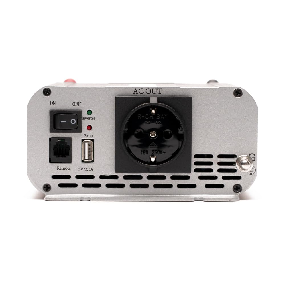 NSP324 Reiner Sinus Wechselrichter 300W 24V auf 230V, USB, Überlastschutz, Überhitzungsschutz, Aluminiumgehäuse - DC/AC Spannungswandler, Umwandler, Stromwandler für Haushaltsgeräten