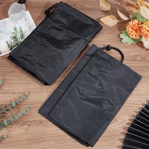 CRASPIRE 2Pcs Storage Drawstring Bags 11.73x44.88 inch Black Large Travel Bracket Bags Laundry Clothes Long Packaging Foldable Heavy Duty Organizer Polyester for Hiking Camping Home - Image 3