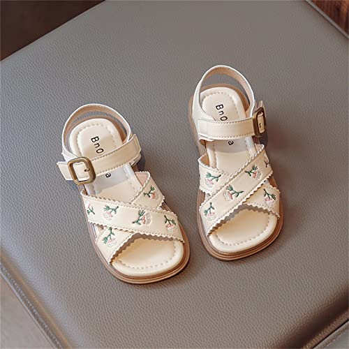 Girls No Heels Shoes Embroidered Princess Dress Shoes Slip On School Party Little Girls Flip Flops Size 113