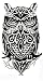 Yeeech Temporary Tattoos Owl Sticker Sexy Large Arm Black Long Lasting Waterproof Body Art Sheet Men Women