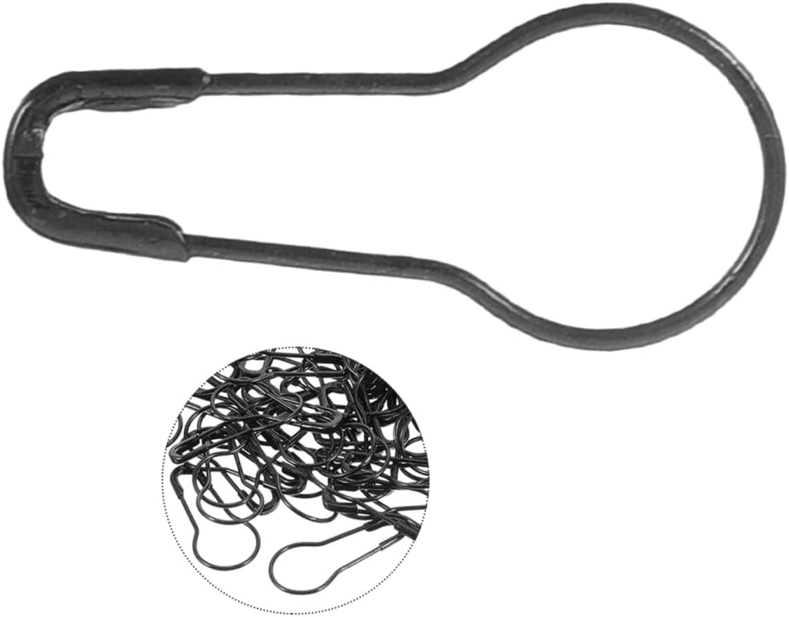 SUPVOX 100pcs Metal Gourd Safety Pins for Sewing and Quilting, Black Metal Clothes Crafting Pins for DIY Clothing Accessories and Home Sewing Projects