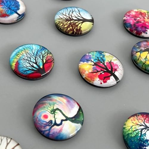 Image of Colorfull Fridge Magnets Marble Texture Crystal Refrigerator Glass Magnet Decorative Fridge Strong Small Cute Colorful Magnet for Kitchen Office Whiteboards Cabinets Photos Party (Design 2)