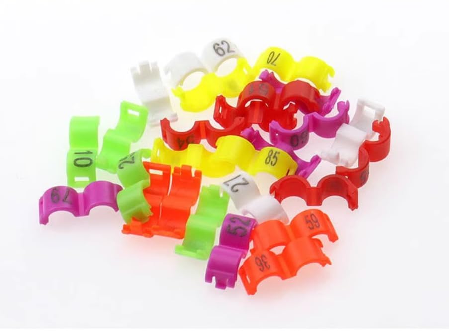 Bague pigeon clip ouvert 8mm orange personnalisée pour identification de volaille x100