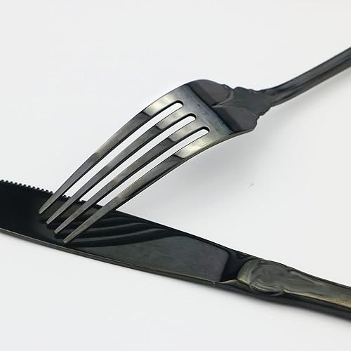 Miniatura 6 de JASHII Retro Palace - Cuchara de café, cubiertos únicos de acero inoxidable para 6 cubiertos brillantes, juego de vajilla para cocina, comedor, bar,