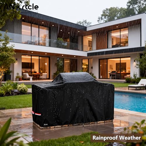 ANartcle Waterproof Extra Large Grill Cover for 98 Inch Island with Center Grill Head,600D Heavy Duty Waterproof All Weather Outdoorbar Island Kitchen Covers,Black by ANartcle - Used condition - Image 6