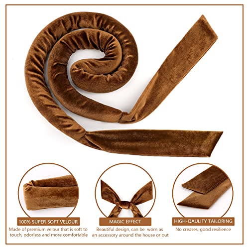 Siwtok Heatless Hair Curler,Heatless Curling Rod Headband,No Heat Curling Headband,Hair Curlers to Sleep In,Heatless Curls Headband,Hair rollers for Long Hair and Medium Hair (Coffee) - Image 5