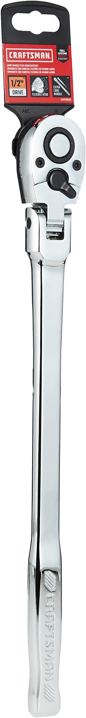 Flex Head Ratchet, Pear Head Long Handle, SAE, 72-Tooth, 1/2-Inch (CMMT99430)