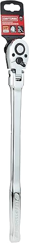 CRAFTSMAN Trinquete de cabeza flexible, mango largo de cabeza de pera, SAE, 72 dientes, 1/2 pulgada (CMMT99430)
