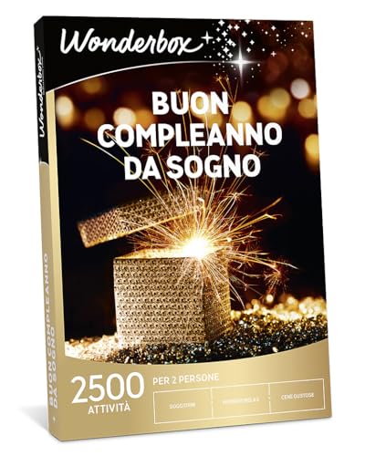 Wonderbox - Cofanetto Regalo - Buon Compleanno da Sogno - più di 2500 attività tra Soggiorni, Gusto, Sport, Svago e Benessere - 2 Persone