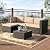 SUNCROWN 5-Piece Outdoor Patio Furniture Set, All-Weather PE Rattan Sectional Sofa with Ottoman, Glass Coffee Table & Cushions, Modular Wicker Conversation Set for Backyard, Garden, Porch, Beige