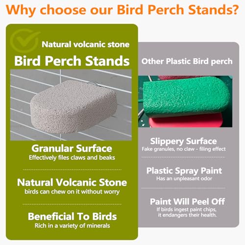 Image of 4PCS Bird Beak Grinding Stone,Parrot Perch Stands,Parakeets Platform Chewing Toys Calcium Pumice Lava Foot Claws Trimmer Climbing Ledge for Cockatiel Budgie Conures Lovebirds(Multi-Color)