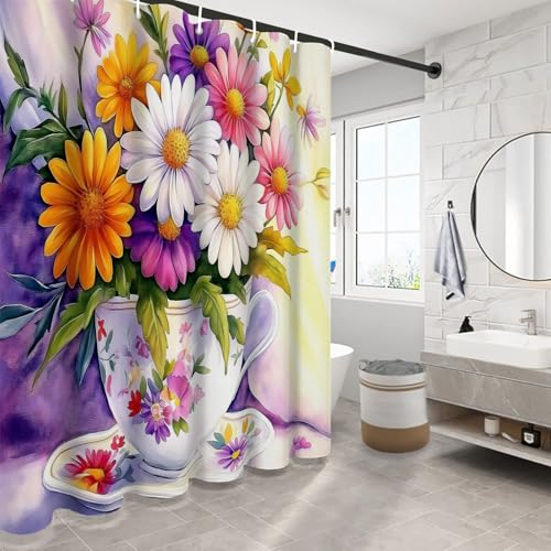 Rideau de douche imperméable en tissu polyester lavable 180x180 cm - 5