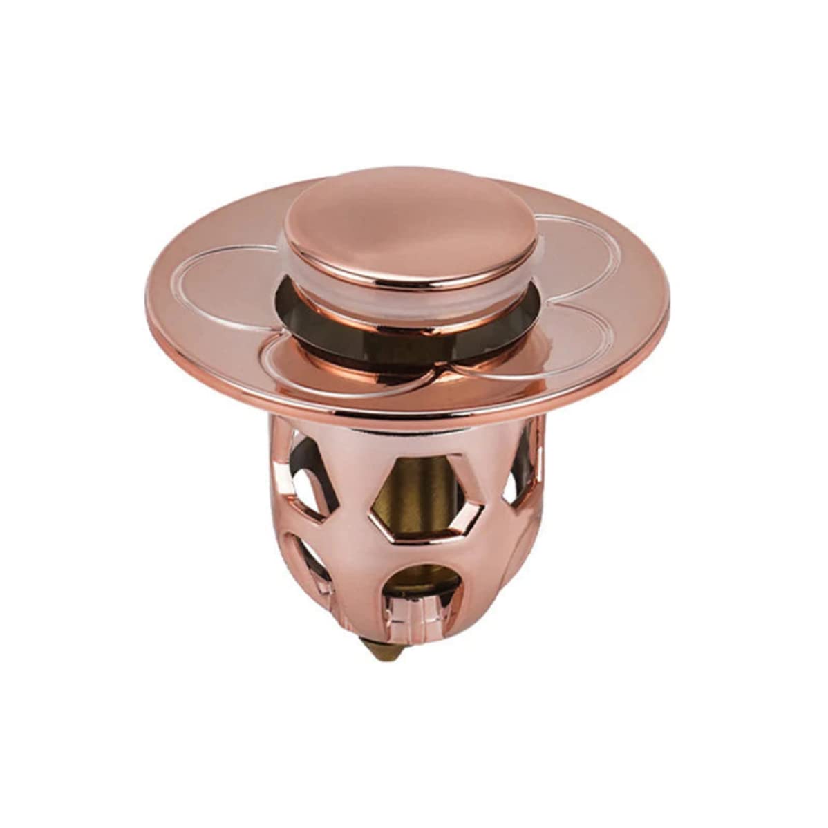 Universal Washbasin Water Head Leaking Stopper Pop Up Bathroom Sink Stopper Bounce Basin Drain Filter Hair Catcher Bath Stopper (Rose Gold)