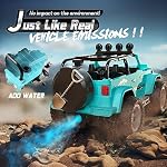DEERC Jeep RC Car W/Spray Function, Remote Control Car W/Fog Mist, 1:16 Off-Road Truck W/ 2 Batteries, LED Lights& Sound, 50+ Min Play, 2.4Ghz All Terrain SUV Electric Vehicle Toy for Boys Adults