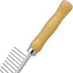 Set of 3 Stainless Steel Pet Hair Comb, Wooden Handle of Bamboo Proven Grooming Tools Kit for Dogs Cats and Other Animals
