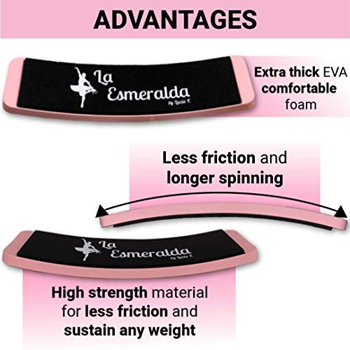 La Esmeralda Ballet Turning Board For Dancers - Figure Skating Ballet Dance Turning Pirouette Board Training Equipment For Dancers, Ice Skaters, Gymnasts And Cheerleaders.(Pink With A Carry Bag) #TOP2