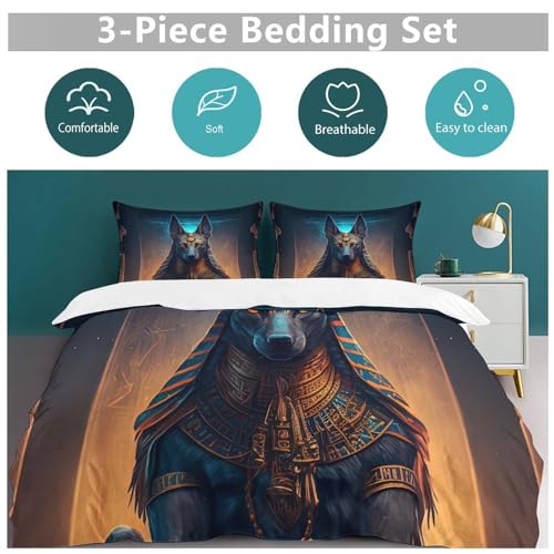 Parure de lit Anubis en microfibre de qualité supérieure pour grand lit double - 4
