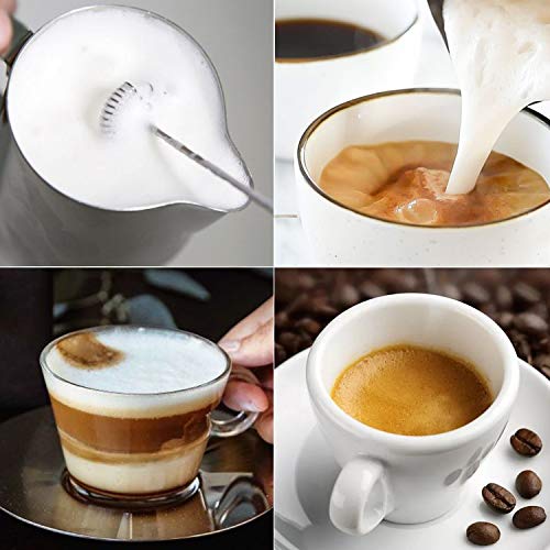 Milk Frother Handheld, Dallfoll USB Rechargeable Electric Mini Foam Maker for Coffee Lattes, 3 Speeds Milk Foamer Drink Mixer with 3 Whisks for Bulletproof Coffee, Cappuccino, Matchatproof Coffee, Matcha