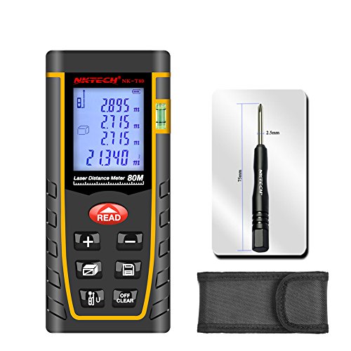 Nktech - Medidor de distancia láser de 40 m 60 m 80 m 100 m NK-T40 Auto Tester MAX/MINM ft Área Medida Volumen Pythagoras Herramientas de Regla Eléctrica