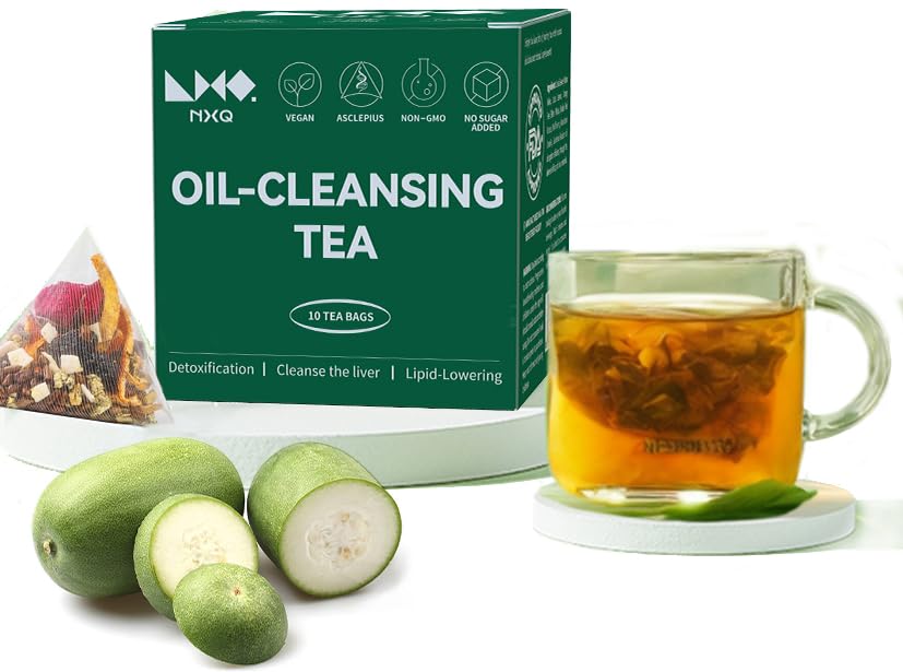 NXQ Oil Cleansing Tea: Oil Removing Tea Blended with Natural Chinese Herbs Including Winter Melon Lotus Leaf and Cassia Seed-Bloating Support for Women & Men-wellness Herbs tea