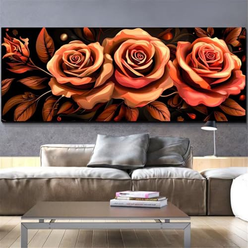 Peinture diamant fleur rose L271 | Kit complet cristal strass artisanat 40x80cm