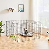 Yaheetech 8-TLG Welpenlaufstall 76cm hoch Welpenauslauf für Hunde Wohnung & Garten, faltbar, Freilaufgehege Welpenzaun mit Tür, Aufbau werkzeugfrei
