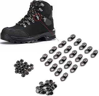 Boot Hooks Eyelet Repair Kit - 20PCS Speed Hooks for Hiking Shoes, Metal Outdoor Lace Buckle, Shoelace Accessory With Rivet