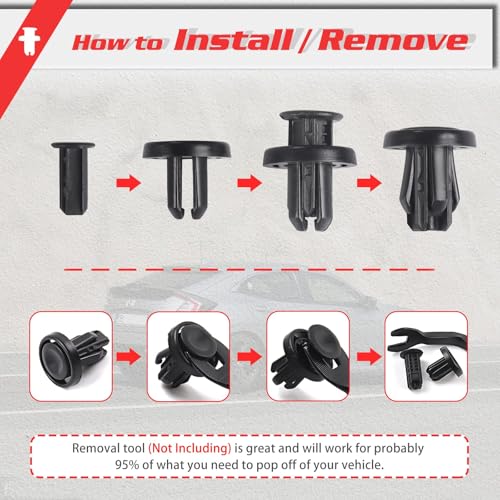 Image of OTUAYAUTO 30PCS Fender Liner Clip, Replacement for Honda Accord 13-24, Civic 13-24, Acura MDX 14-23, Nylon Fastener-OEM#91505-TM8-003