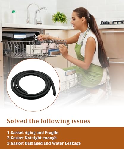 Image of NEW WD08X10018 Dishwasher Door Seal Gasket Fits For GE Hotpoint Dishwashers GLD5500L00BB,WD8X10018 Dishwasher Tub Gasket Replacement Parts