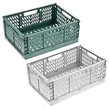 QWORK® 2 Pcs Cajas Plegables de Almacenaje 30x20x12 cm – Cestas Organizadoras...