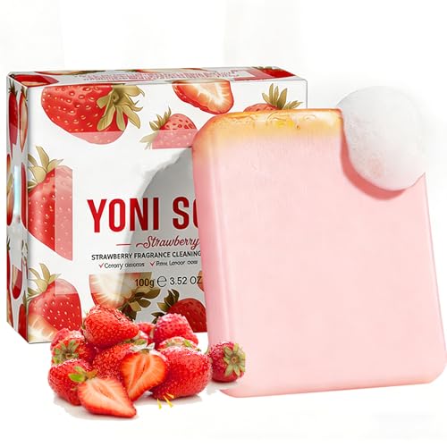 Image of pH Balanced Feminine Soap for Women, Strawberry Odor Control & Hydration, Deep Cleanse, Pure Natural Plant Extracted Essence, Gentle Yet Effective for Daily Intimate Hygiene, Vegan, Pink