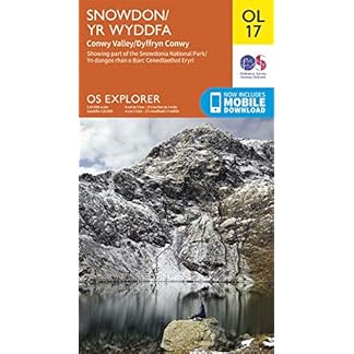 Snowdon Yr Wyddfa Map Conwy Valley Dyffryn Conwy Ordnance Survey OS Explorer Map OL 17 Wales Walks Hiking Maps Adventure Map Folded Map 25 Feb