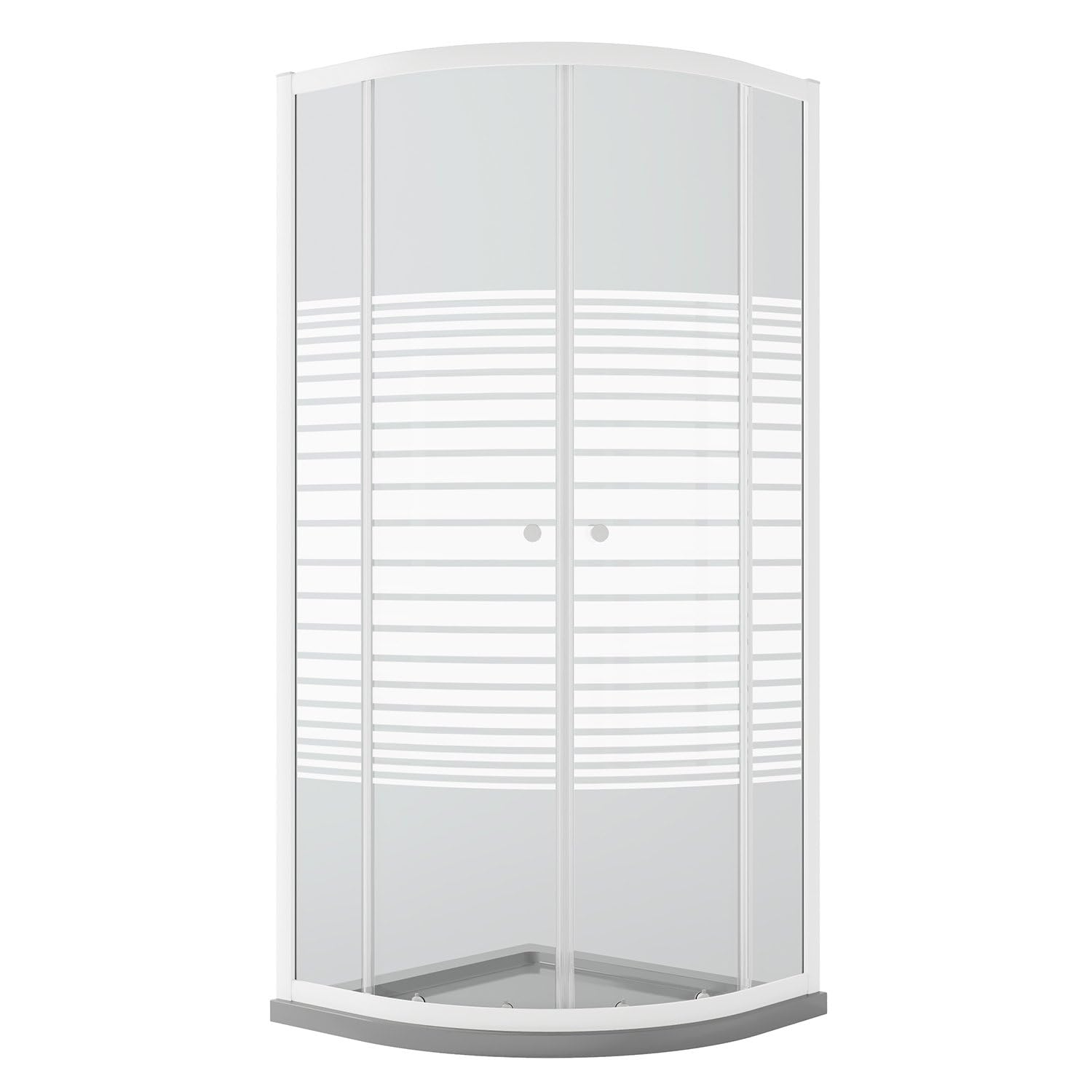 Idralite Mampara de Ducha Semicircular 90x90 CM H185 Blanco Vidrio Serigrafiado Mod. Blanc