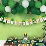 Tropical 12 Month Photo Banner Jungle Safari Theme 1st Birthday Decoration Milestone Garland One Birthday Party Supplies Gold - Image 3
