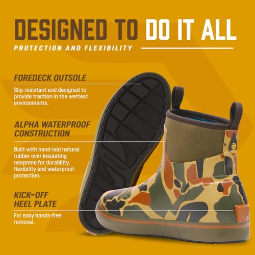 Image of LaCrosse Alpha Deck Boot 6-Inch - Waterproof Shoes for Men - Slip-Resistant Outsole & Deck Boots for Men - Quick-Dry Air-Circ Lining & Fishing Shoes