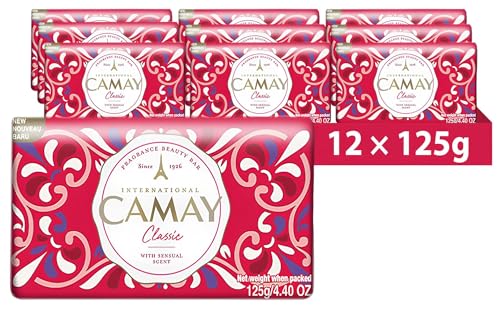 Camay Classic Soap Bar | Moisturising & Scented Beauty Bar for All Skin Types | Refreshing Gentle Cleanser Bath Soap w/Sensual Floral Scent for Hydrating, Smooth & Radiant Skin | 125g, Pack of 12 Camay Classic Soap Bar | Moisturising & Scented Beauty Bar for All Skin Types | Refreshing Gentle Cleanser Bath Soap w/Sensual Floral Scent for Hydrating, Smooth & Radiant Skin | 125g, Pack of 12