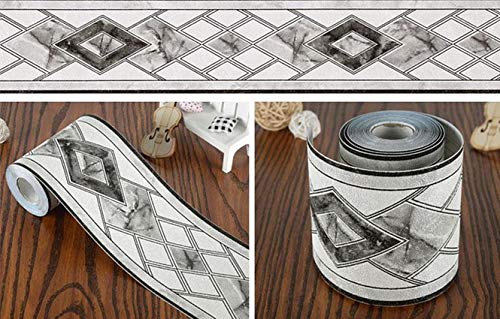 UPREDO Moldura floral decorativa 3D papel de parede impermeável borda descascar e colar para banheir