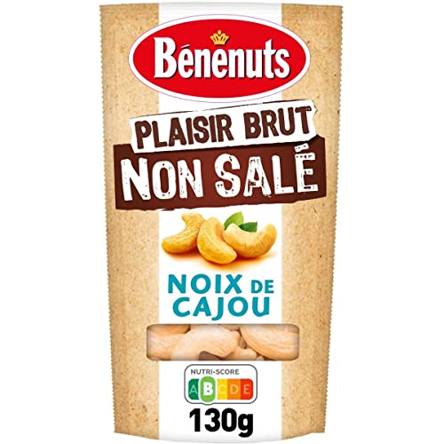 Noix de cajou grillées BENENUTS Plaisir Brut non salé pour grignoter sans sel